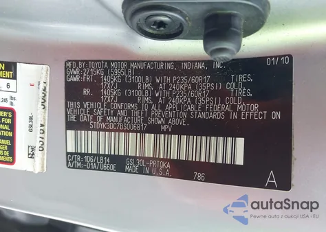 2011 Toyota Sienna Xle V6 из США, поврежденный, VIN 5TDYK3DC7BS006817